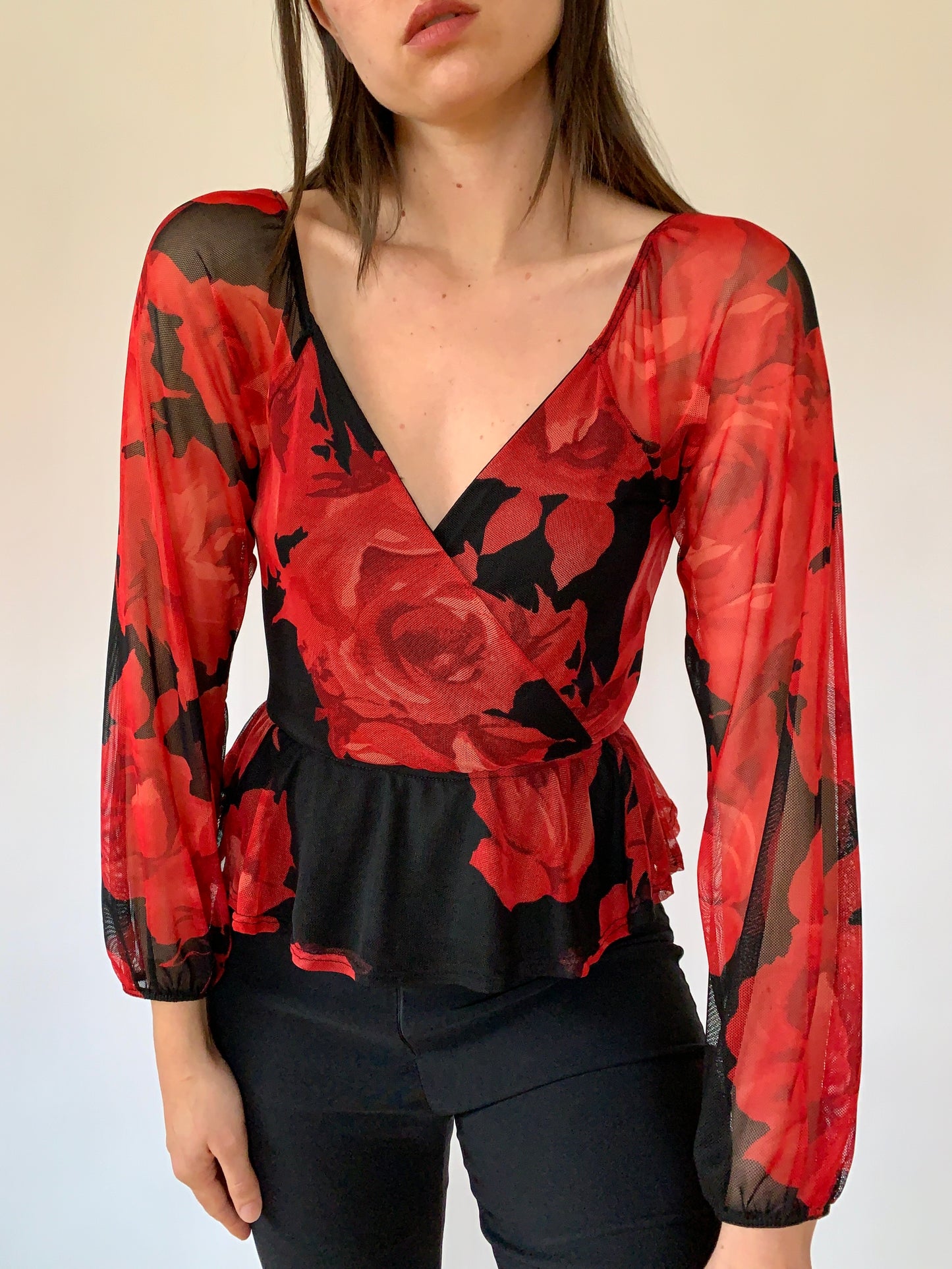 Vintage Mesh Rose Top - XS/S