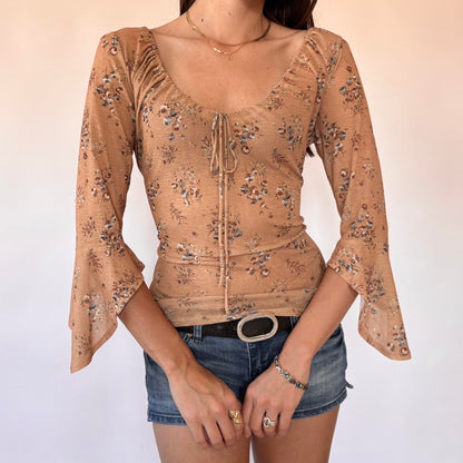 Y2K Mesh Boho Top (L)