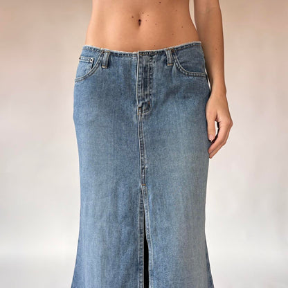Y2K Deadstock Angels Denim Maxi Skirt (S/M)