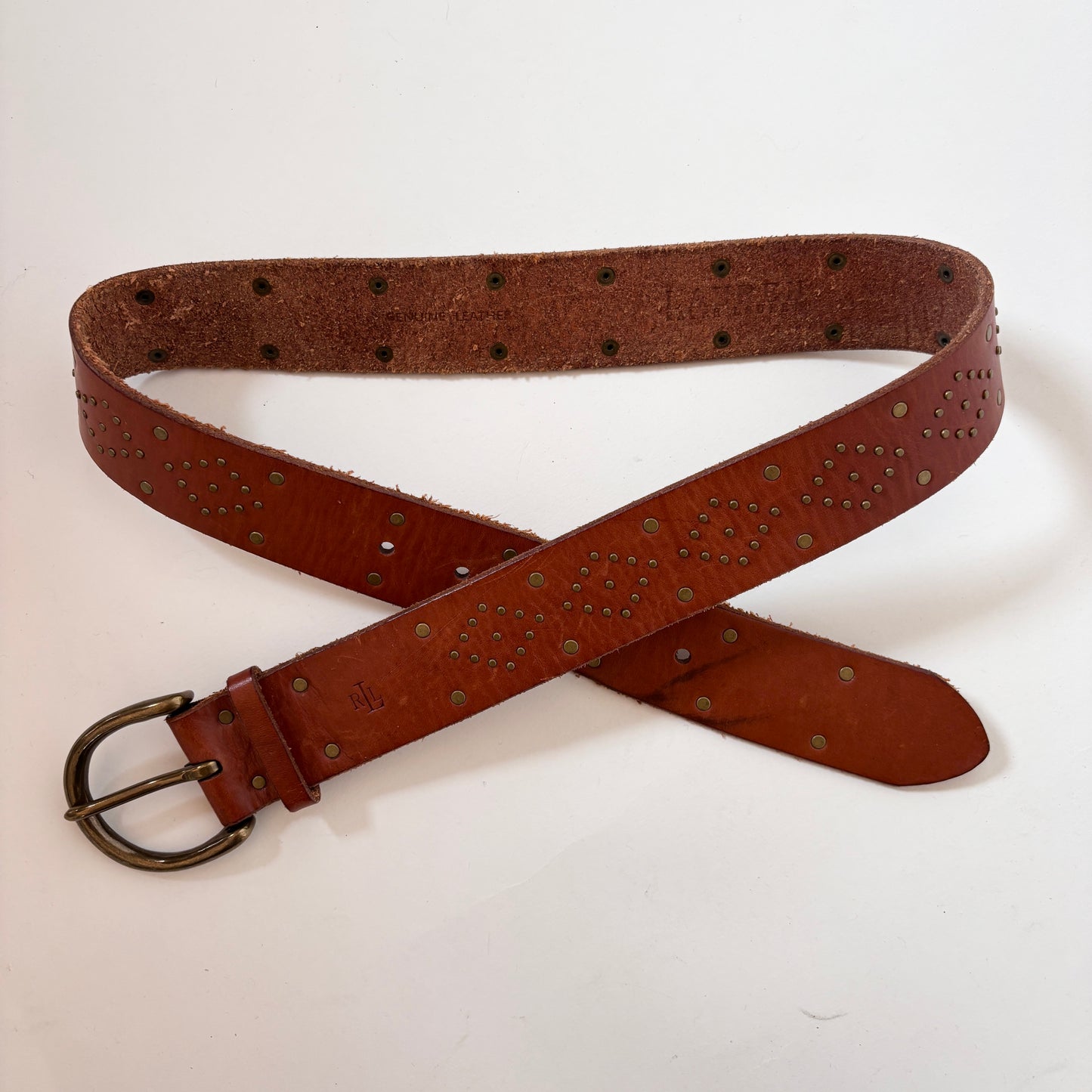 Ralph Lauren Studded Leather Belt (S)