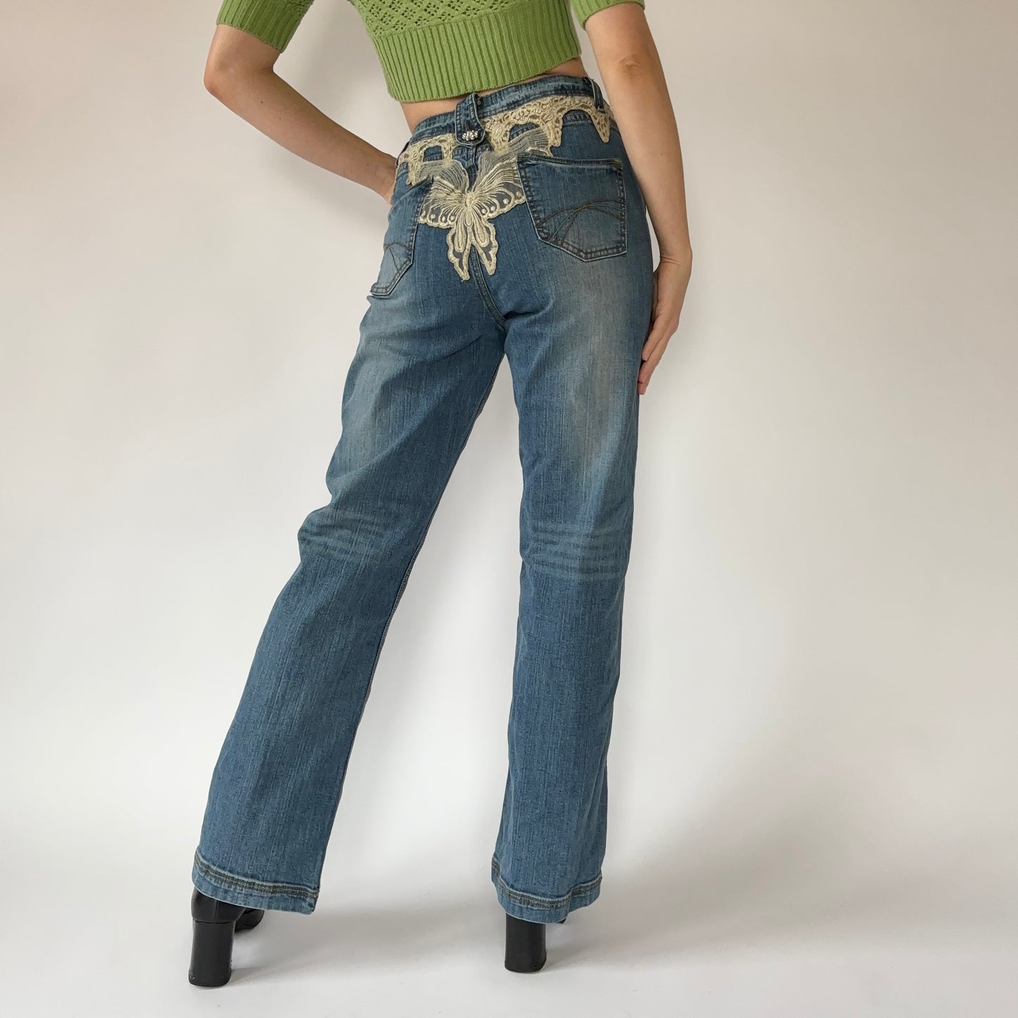 Y2K Butterfly Jeans (M)
