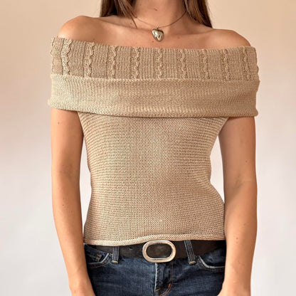 Y2K Slouchy Knit Backless Top (M/L)