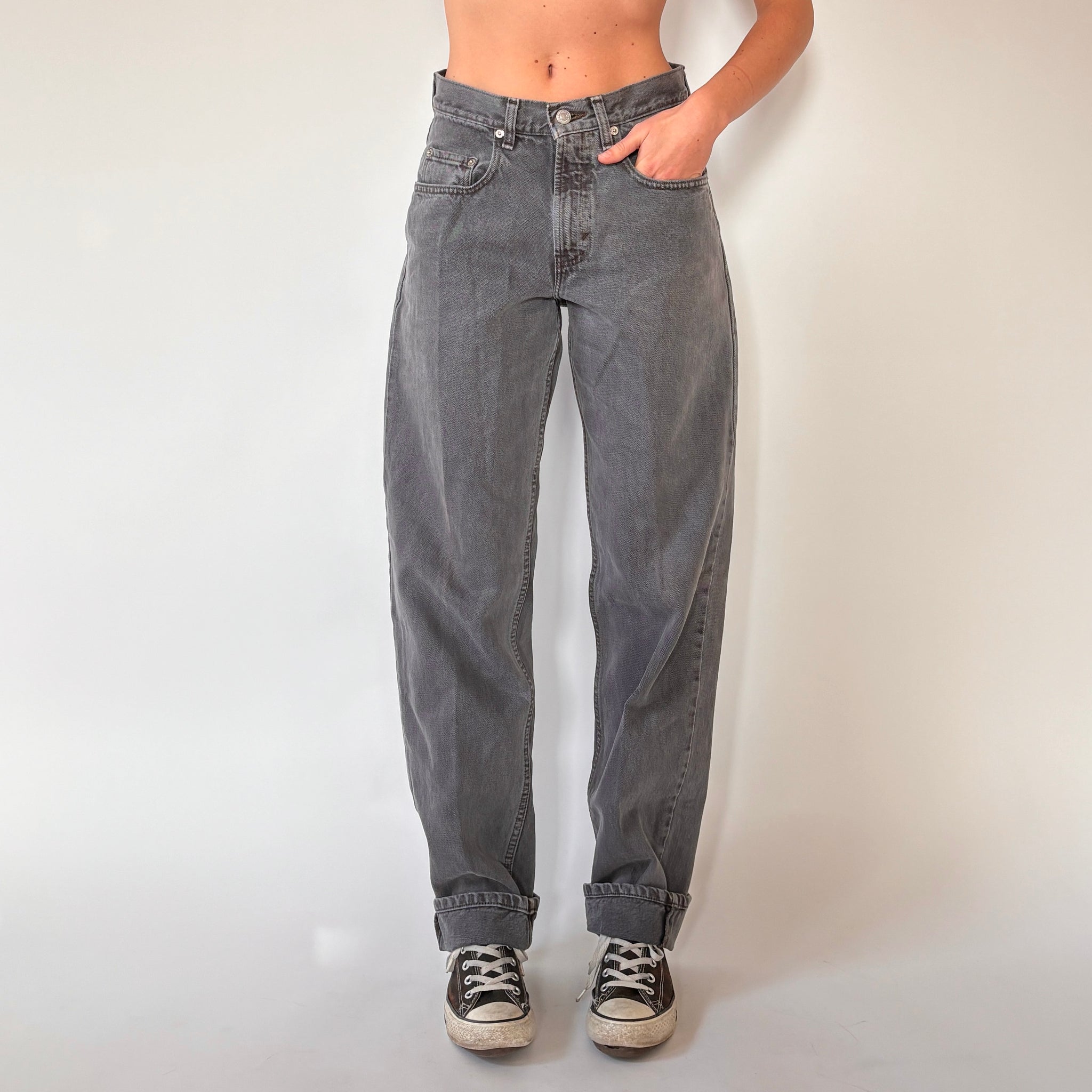 90s Gray Wash Jeans (S)