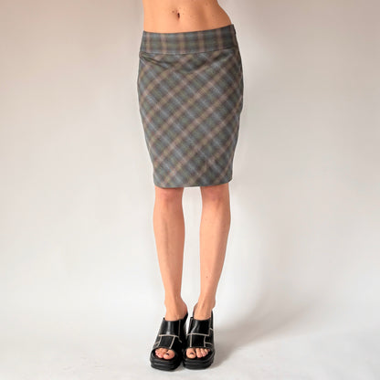 2000s Plaid Pencil Skirt (S)