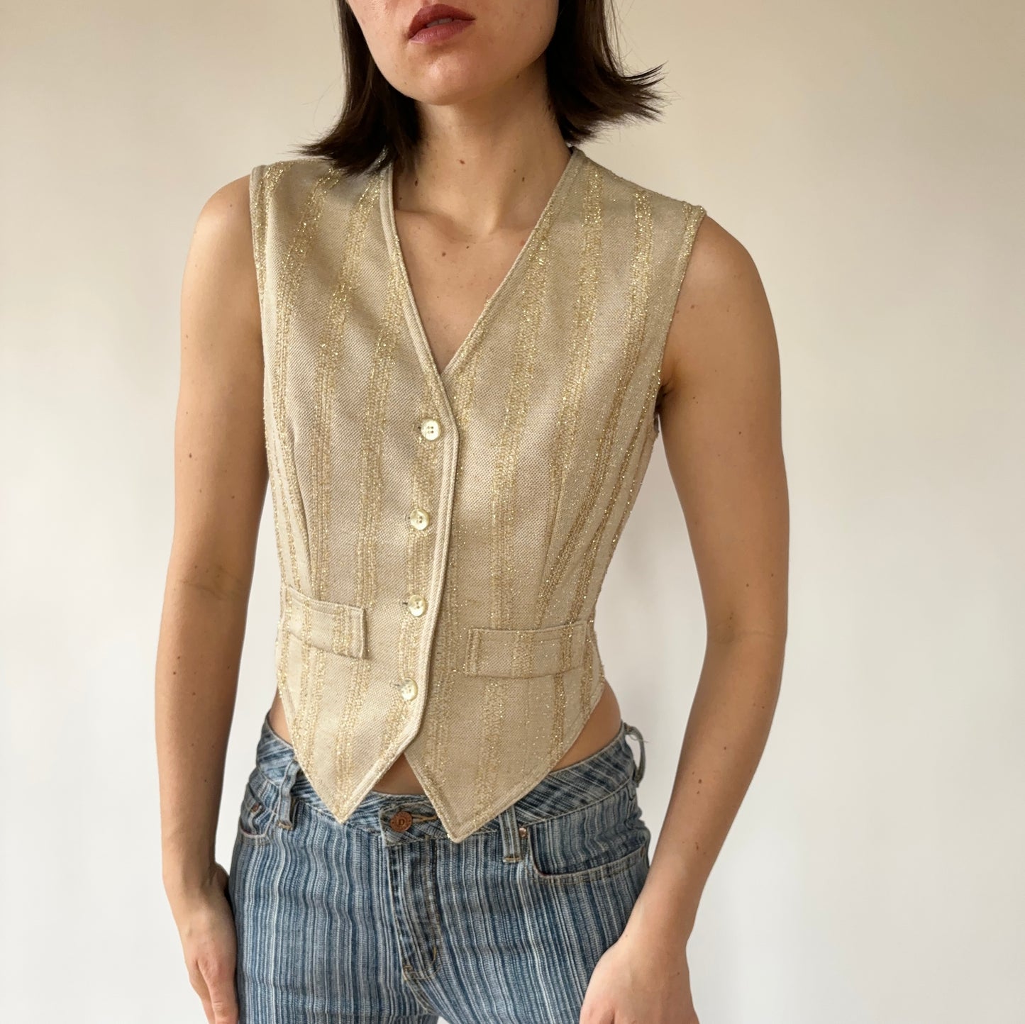 70s Glitter Vest (S)