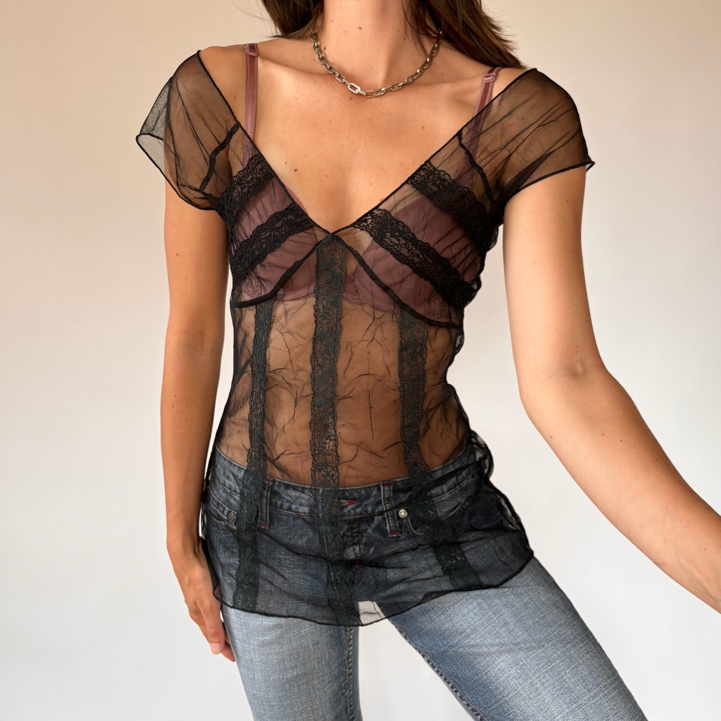 90s Sheer Mesh Top (S)