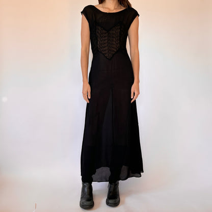 50s Sheer Noir Dress (S)