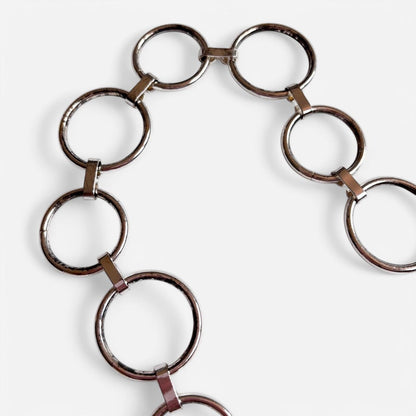 Y2K Silver O Ring Chain Belt (S/M)