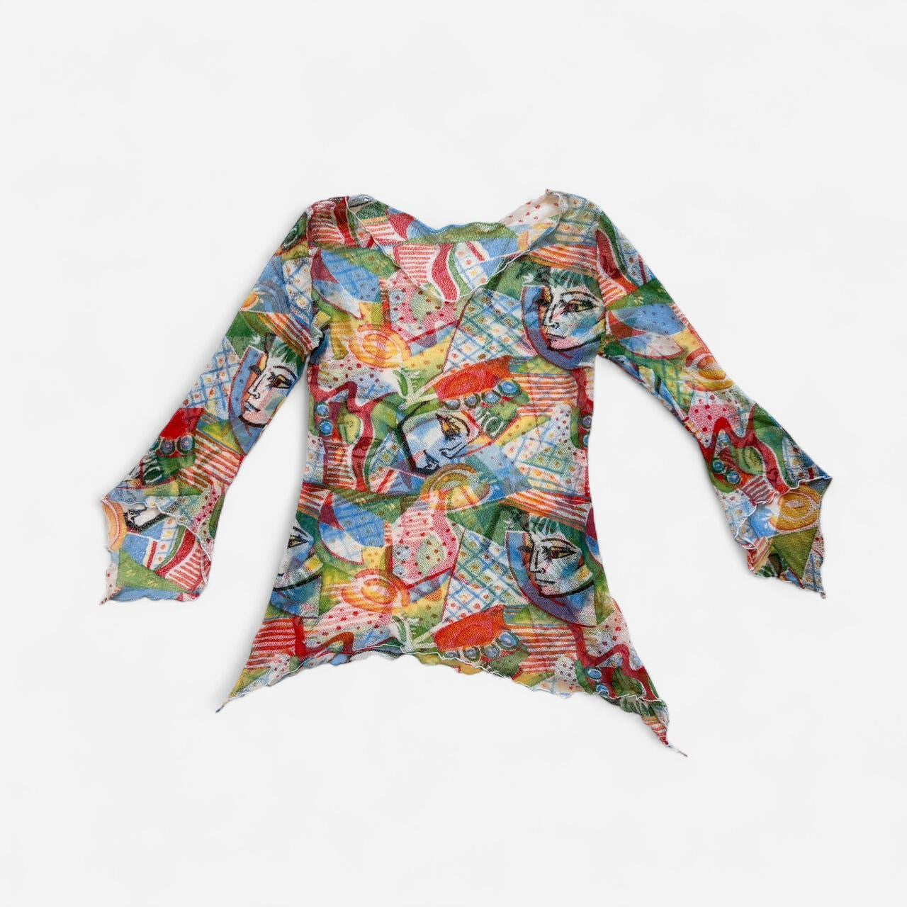 Y2K Cubism Mesh Top (M/L)