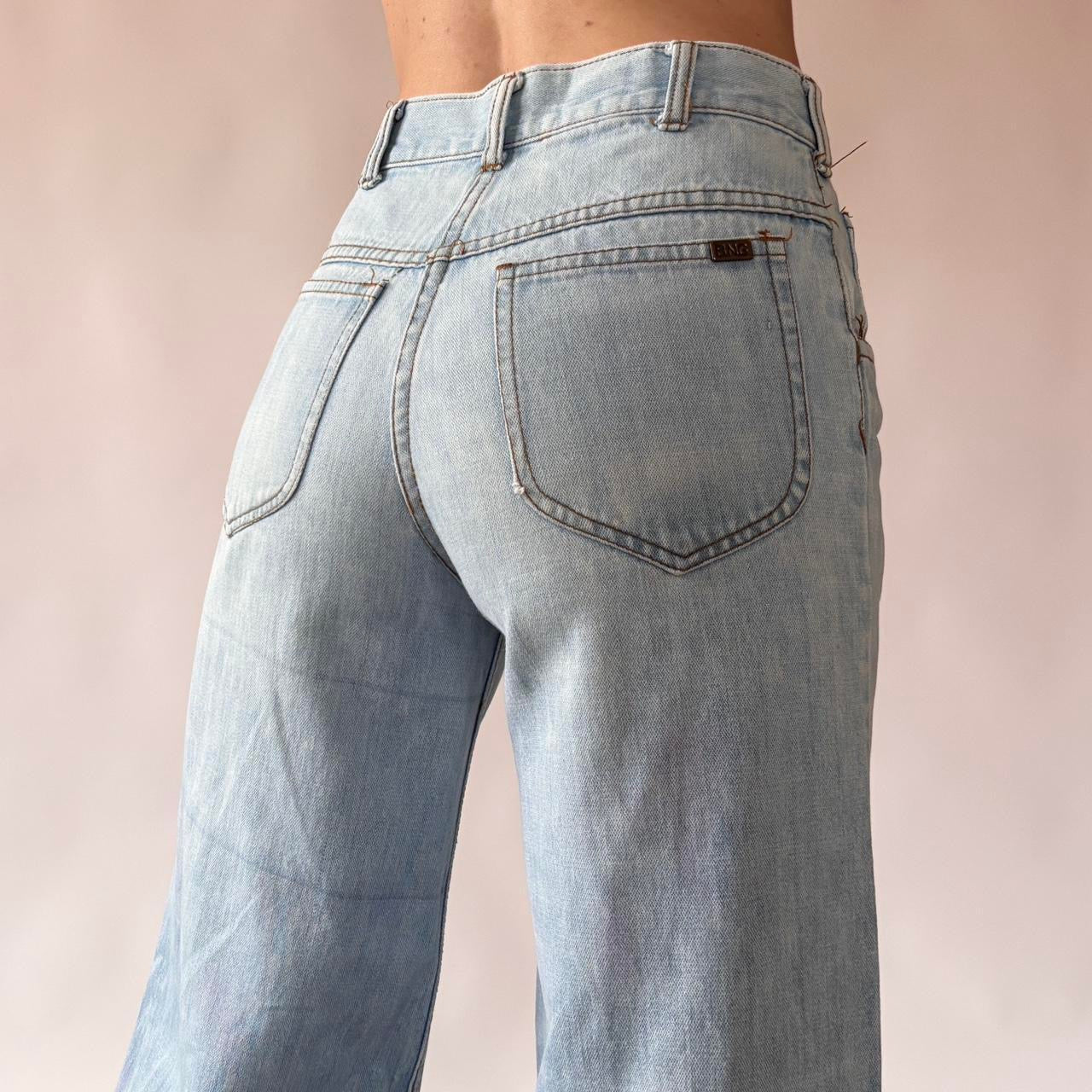 70s Light Wash Bellbottoms (XS/S)