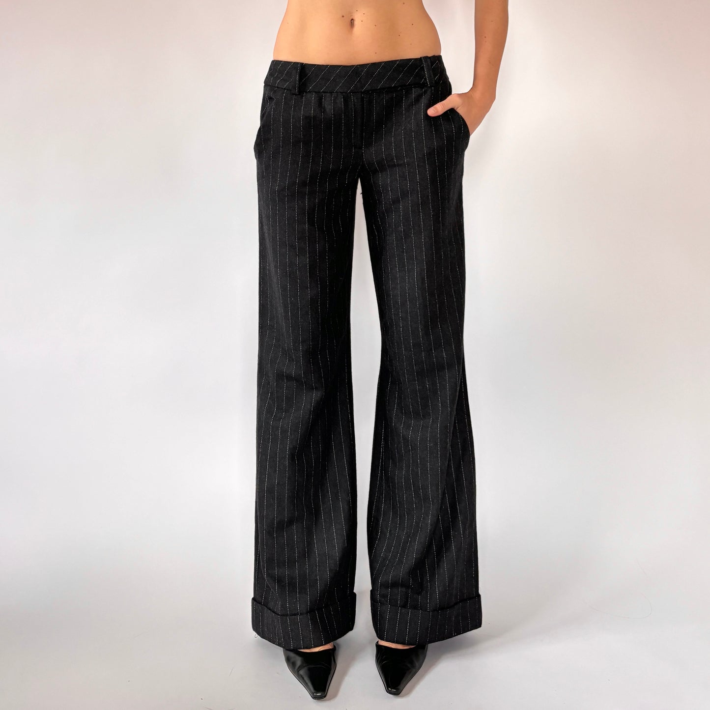 2000s Wool Pinstripe Trousers (XS/S)