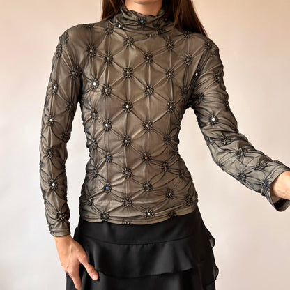 90s Mesh Mockneck Top (M/L)