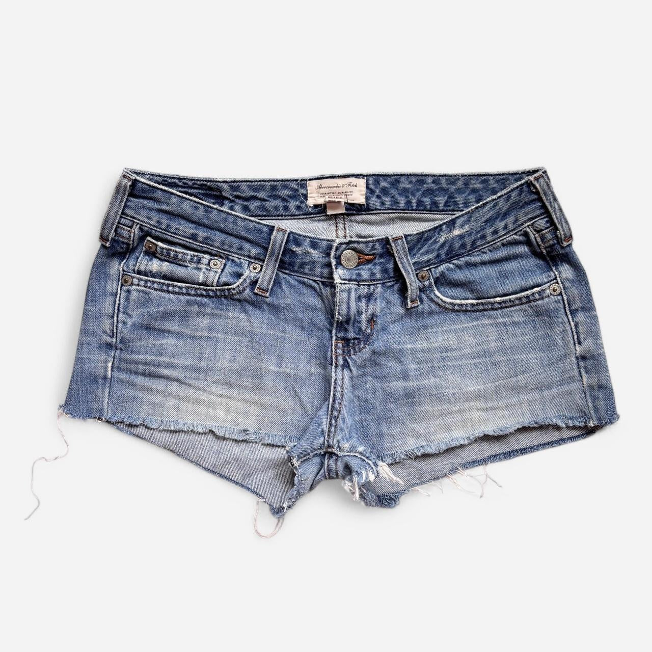 Y2K Low Rise Denim Micro Shorts (XS)