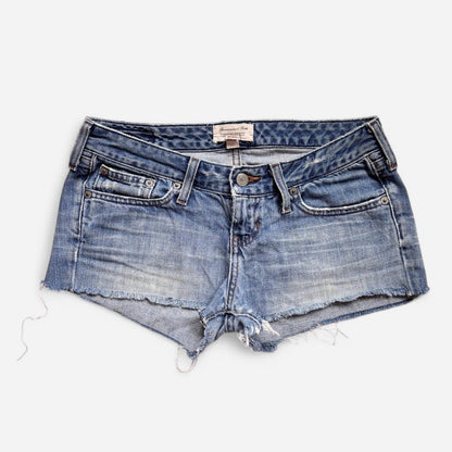 Y2K Low Rise Denim Micro Shorts (XS)