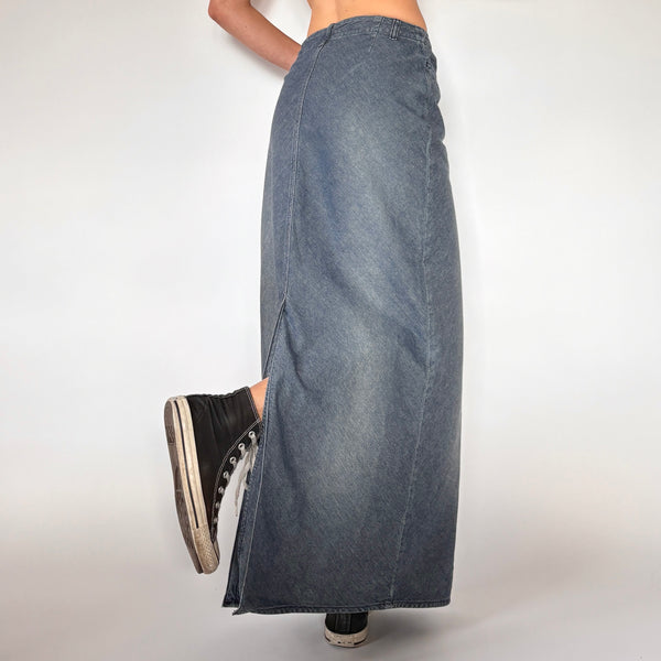 90s Denim Maxi Skirt (XS)