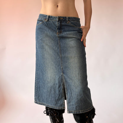 Y2K Denim Midi Skirt (S)