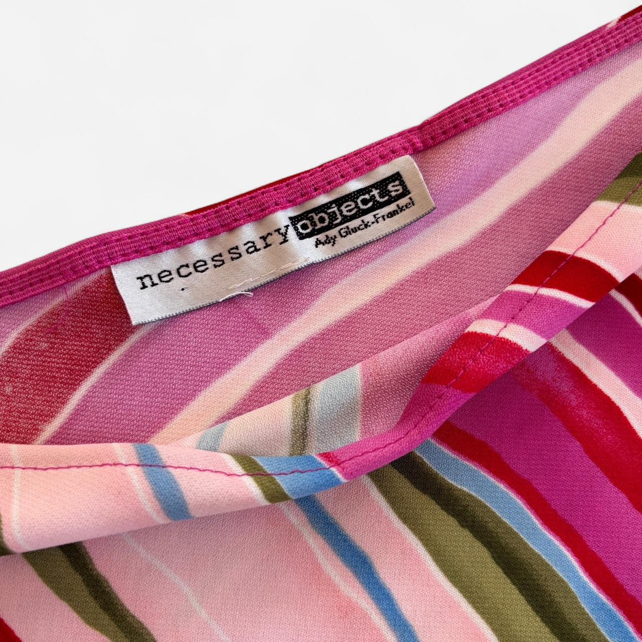 Y2K Stripy One-Shouldered Top (M)