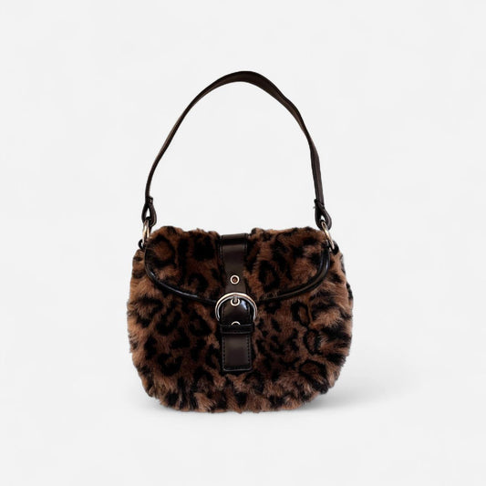 Y2K Furry Leopard Bag
