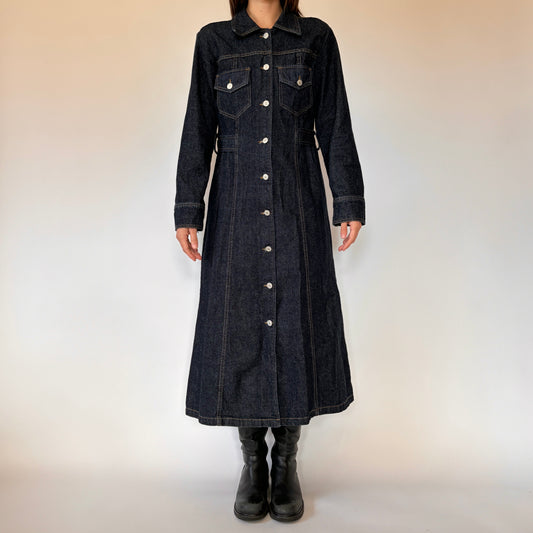 90s Denim Trench Coat (S/M)