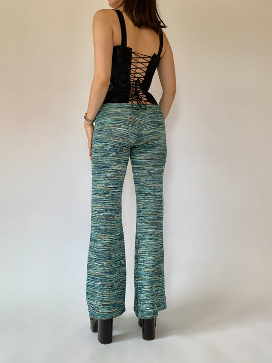 Vintage Aqua Knit Flares - S/M