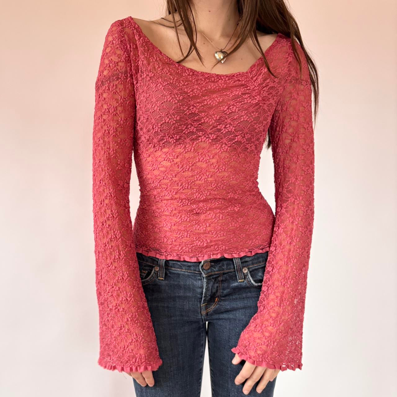 Lacy Bell Sleeve Top (M/L)