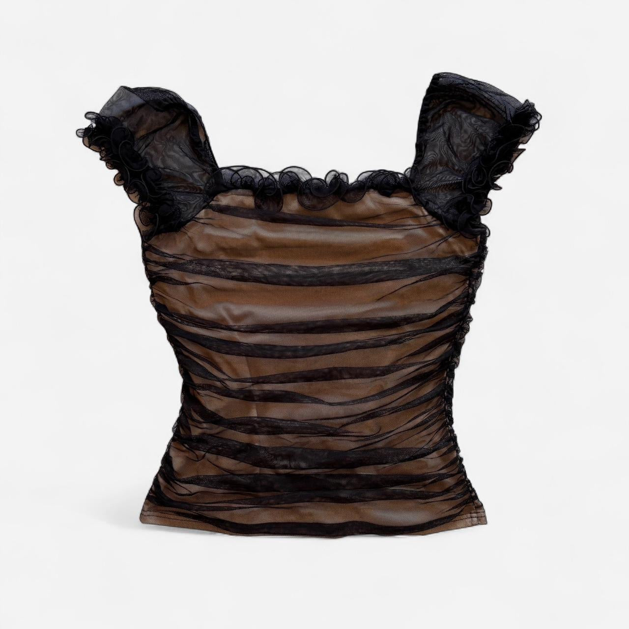 90s Romantic Mesh Top (M)