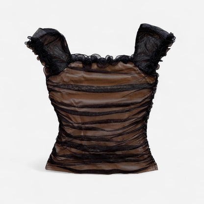 90s Romantic Mesh Top (M)