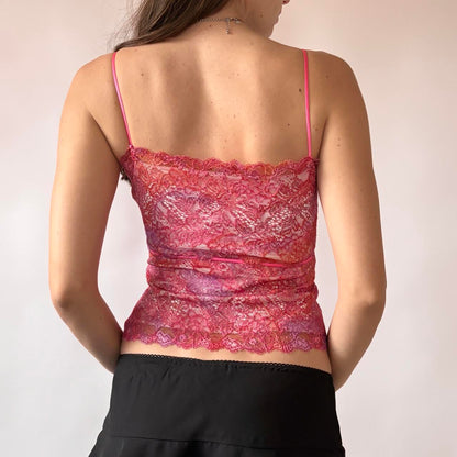 Y2K Pink Lacy Cami Top (XS/S)