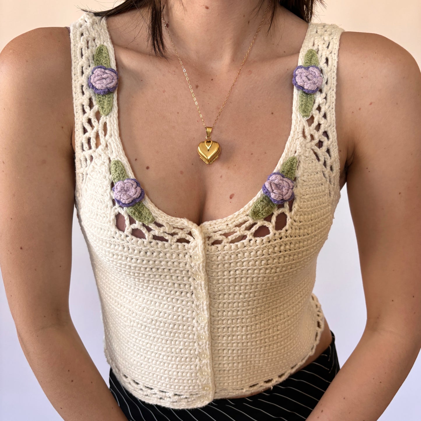 90s Crochet Florette Tank (S)