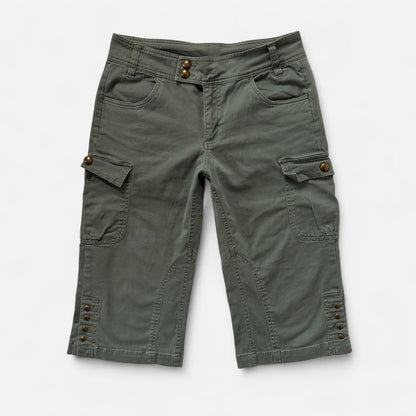 Y2K Olive Cargo Capris (XS/S)
