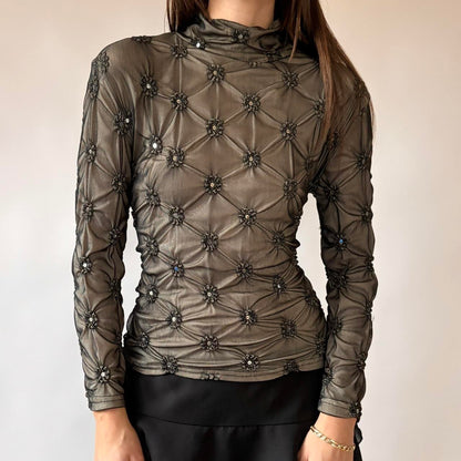 90s Mesh Mockneck Top (M/L)
