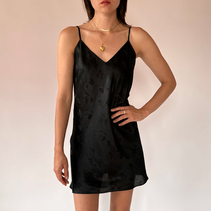 90s Noir Silk Slip (M)