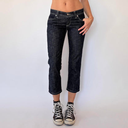 Y2K Dark Wash Denim Capris (XS)