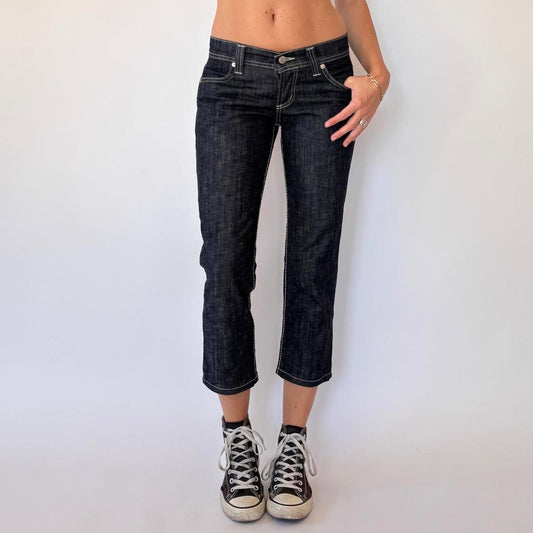 Y2K Dark Wash Denim Capris (XS)