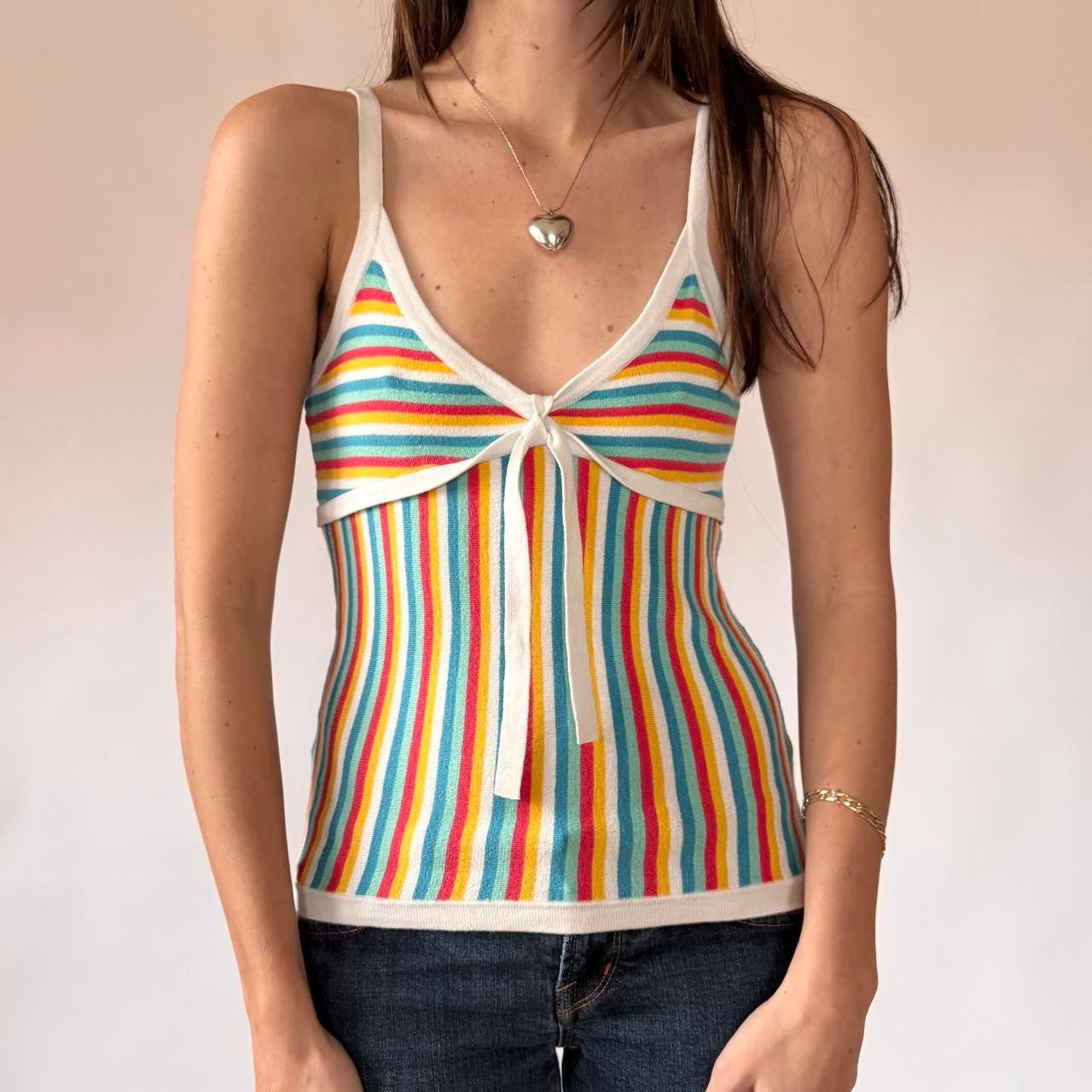 Candy Striped Knit Tank (XS/S)