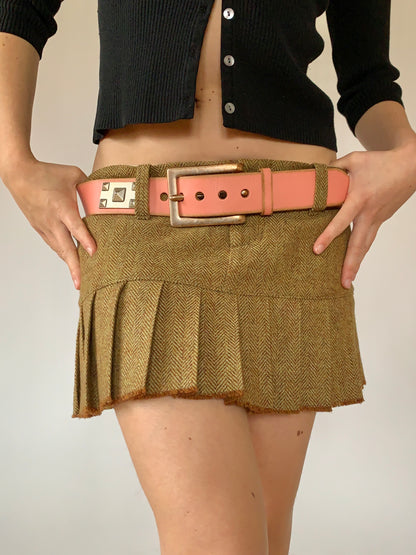 Coral Leather Belt - Medium