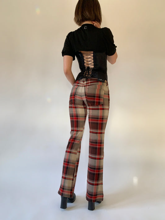 Vintage Plaid Flares - XS