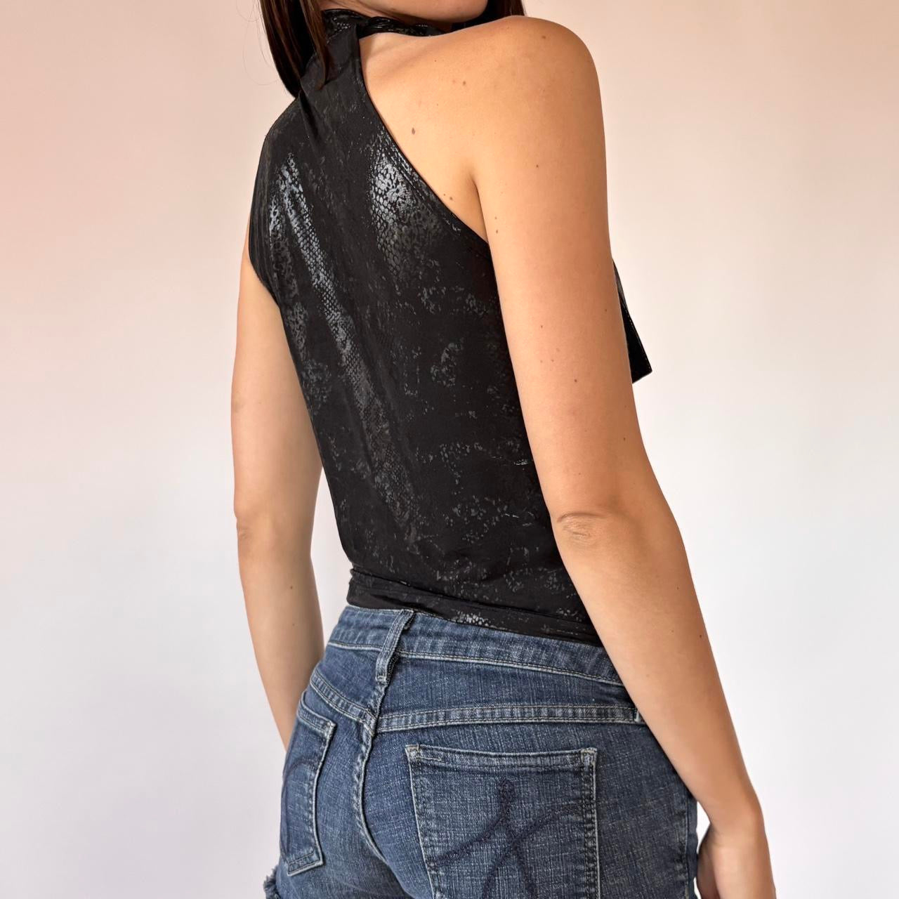 Y2K Snake Print Halter (S)