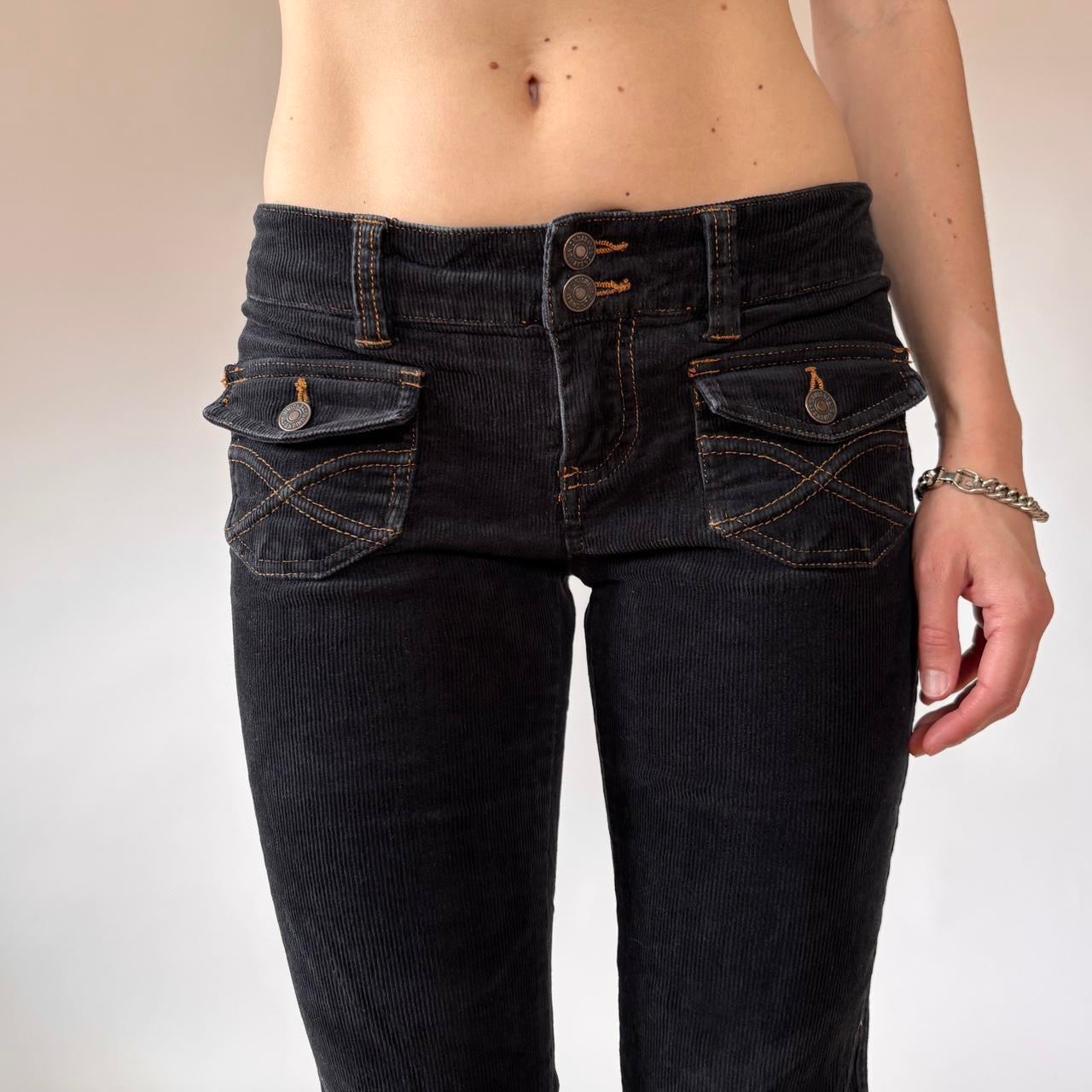 Y2K Low Rise Corduroy Flares (XS)