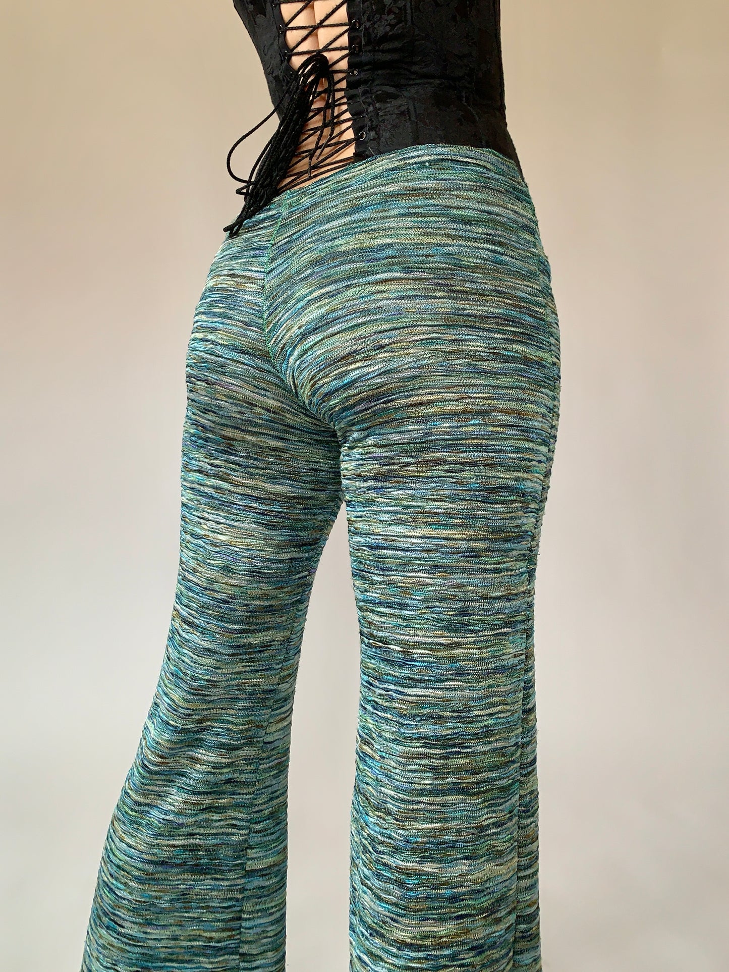 Vintage Aqua Knit Flares - S/M