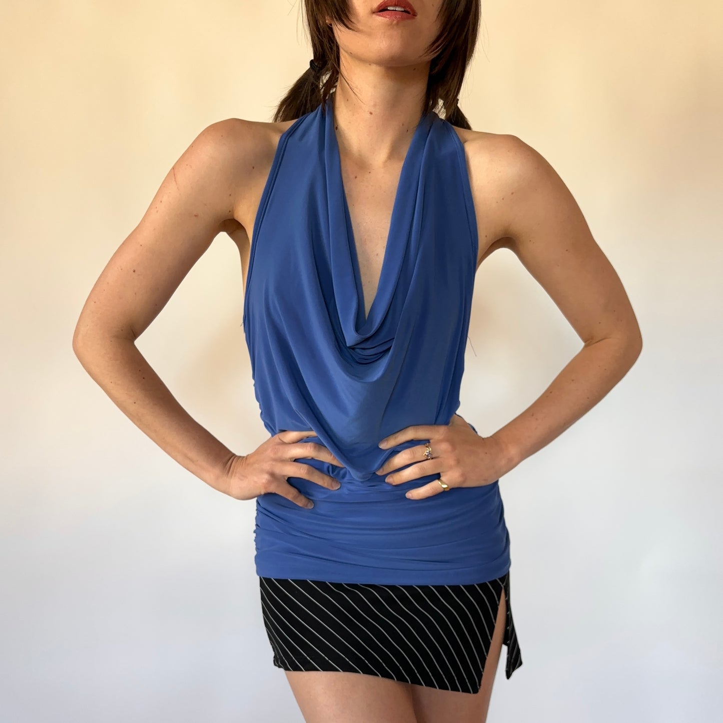 Y2K Cowl Neck Top (M/L)