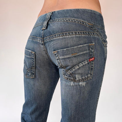Y2K Ultra Low Rise Straight Leg Jeans (XXS)