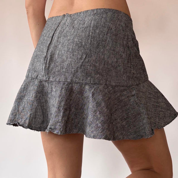 Y2K Ruffly Mini Skirt (S)