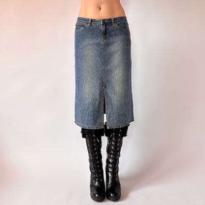 Y2K Denim Midi Skirt (S)