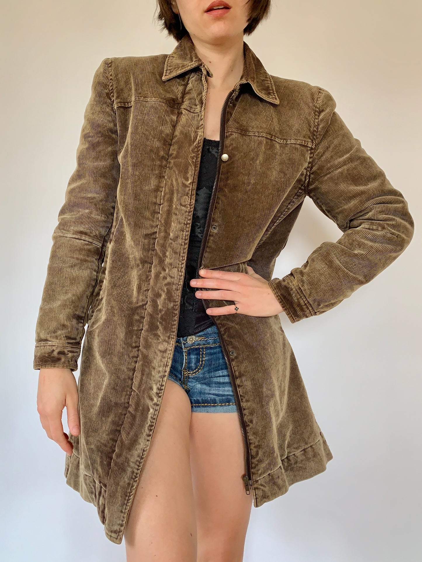 Vintage Corduroy Trench - Small