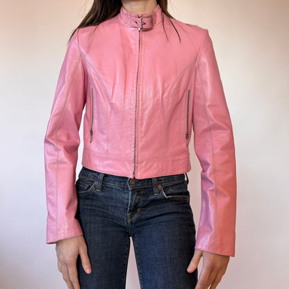 Wilson’s Leather Pink Moto Jacket (XS)