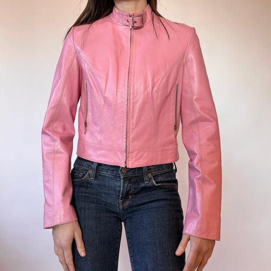 Wilson’s Leather Pink Moto Jacket (XS)