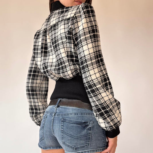 Y2K Houndstooth Jacket (M)