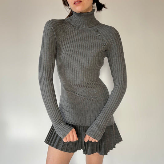 2000s Charcoal Ribbed Turtleneck (S)
