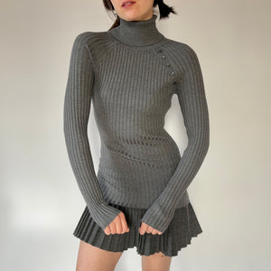 2000s Charcoal Ribbed Turtleneck (S)